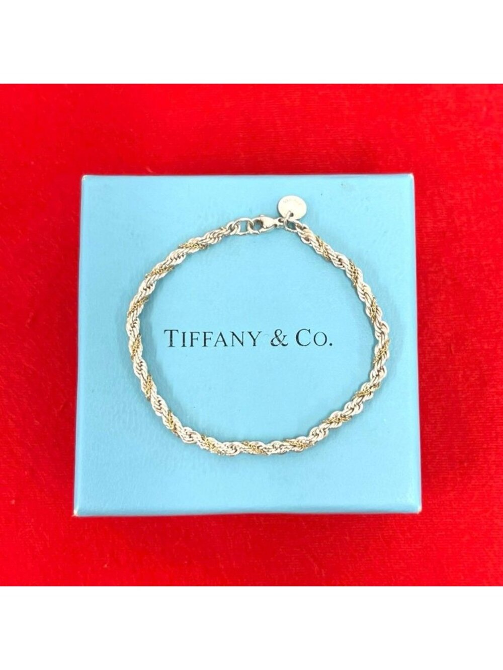Tiffany & Co Twist Loop Bracelet 925 Sterling Silver Gold
